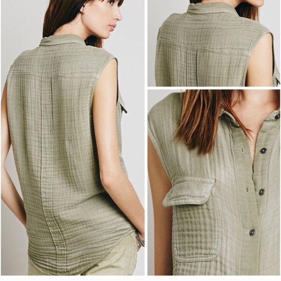 Free People Buttondown Tank🆕 - Picture 2 of 3
